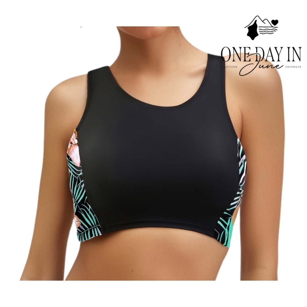 Yonique Crop Bikini Top Size L